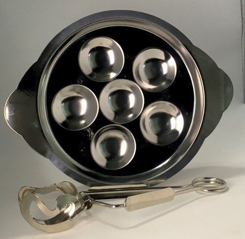 Inox escargot serving - serving, tray