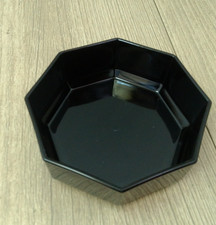 Arcoroc Octime Bowl Black Milk Glass Octagonal Cereal 14cm France Vintage
