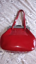 BNWOT RARE  Lulu Guinness Limited Edition Mid Pollyanna Patent Leather Bag  Red