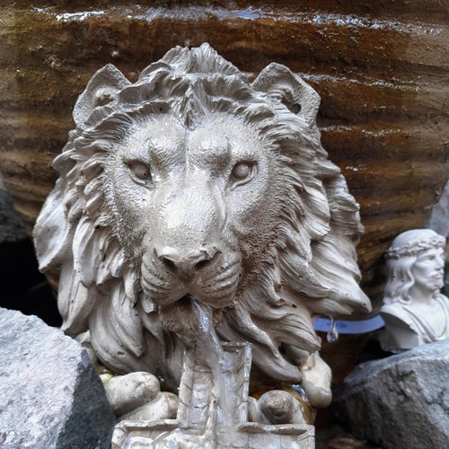 Stone lion fountain head - stone,
