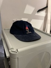 Vintage Atlanta 1996 Olympics The Game leather Snapback Cap Hat Blue