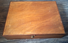 Vintage Empty Wooden Cutlery Box Ideal for Car Boot, Medal, Coin Display etc