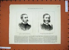 Original Old Antique Print