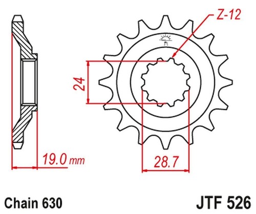 Front sprocket 527m 15 - jt,