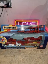 Matchbox Superkings K-134 Peterbilt Fire Spotter Plane Transporter NEW IN BOX