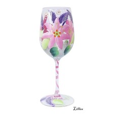 Hand painted wine glass floral - painted,