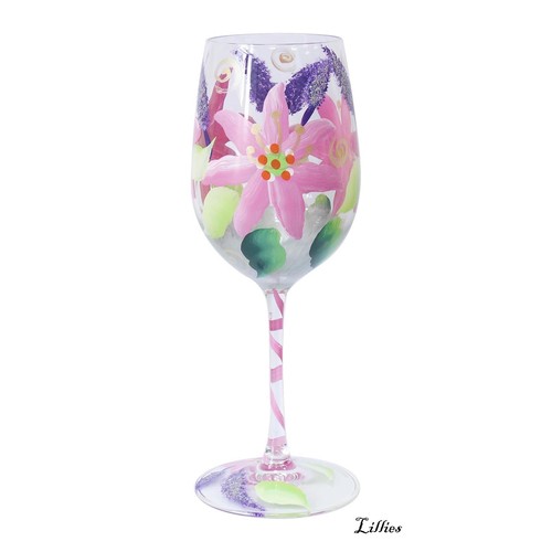 Hand painted wine - hand, floral