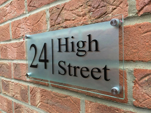 House number plaques glass - house,