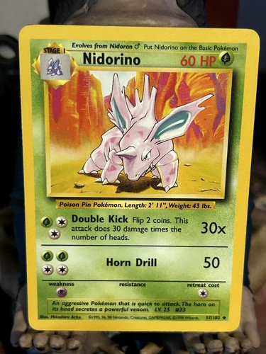 Nidorino 102 uncommon base - nidorino, 37/102