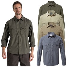 2025 Craghoppers Mens Kiwi Long Sleeve Buttoned Shirt Casual Outdoor Quick Dry