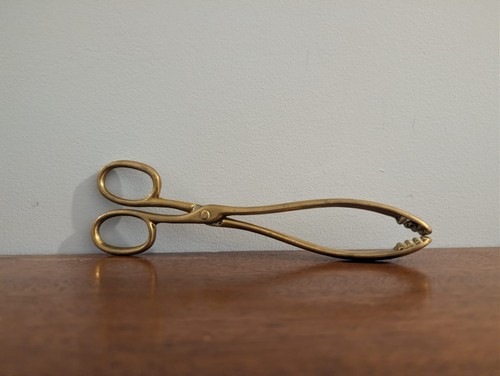 Vintage brass coal tongs - brass,