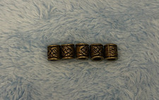 5 X 4-4.9mm Beard/Hair Beads Antique Style Bronze Norse viking Dreadlock Bead