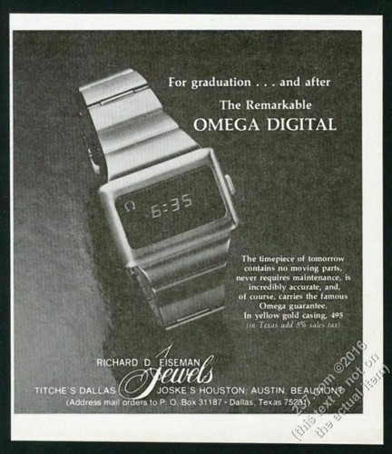 1974 omega digital led watch - 1974,