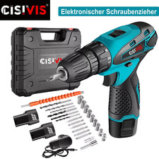 12V Cordless Drill Electric Screwdriver Power Driver Combi Drills Kit +2Battery