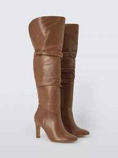 J.LEWIS AND/OR Sapphire Leather Ruched OverTheKnee Boots Size 5 BNIB Orig' £189