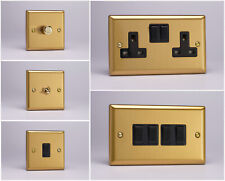 Varilight Classic Brushed Brass Range - Black Plastic Inserts & Switches