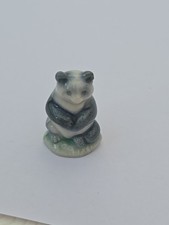 Wade Whimsies Rare Panda Bear Vintage Figurine Blue/grey Glaze