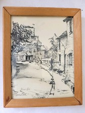 Framed Ink Sketch 'River Hill