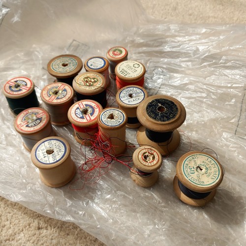 Vintage wooden cotton reels - wooden,