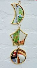 STRING OF 3 Hand Tooled Metal Mirrors * Brass Colour *  4 Variations