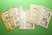 Lot 5x Vintage Service Manual Circuit Diagram Sobell GEC McMichael TV OC25