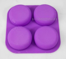 4 cell ROUND Pebble Stone Silicone Bath Soap Mould Tray - Makes 90g Bars 10-008