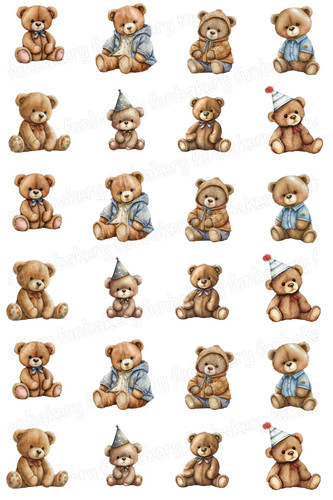 Teddy bear cupcake topper - bear,