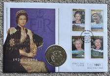 1996 Falkland Islands 50p In FDC. 3 FI Stamps. QEII 70th Birthday. Cover No 1861