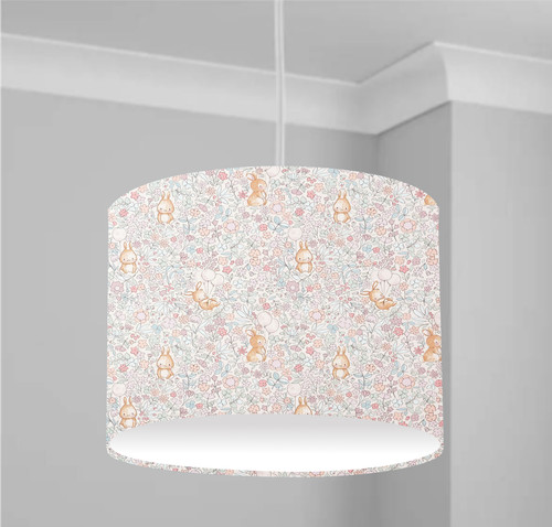 Pink floral ditsy bunny - ditsy,
