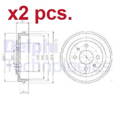 X2 PCS REAR BRAKING DRUM BRAKE