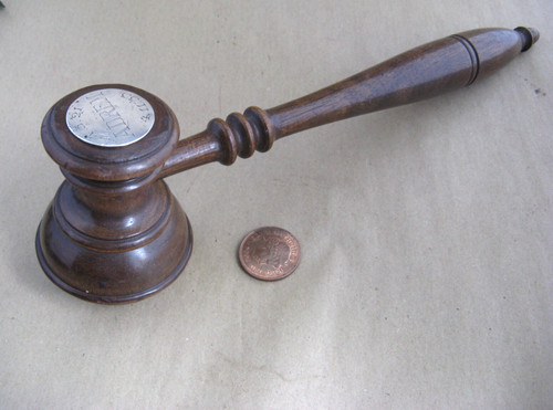Antique wooden gavel - ,, silver