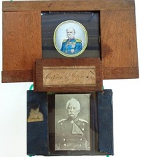 c1870 WILHELM I PRUSSIAN EMPEROR & KARL FREIDRICH STEINMETZ MAGIC LANTERN SLIDES