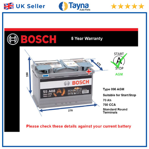 Agm car battery fits chevrolet - car,