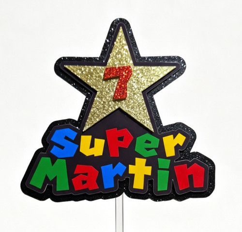 Super mario cake - mario, topper
