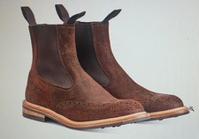 Trickers mens boots Henry size 10 in Brown Rough-out suede, Dainite rubber sole