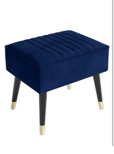 Large Velvet Footstool, Dressing Table Stool with Adjustable Nonskid Foot Pads