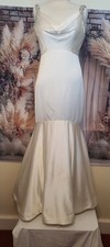 Justin Alexander Ivory Silver Wedding Dress Style 8756 Size 10 Mermaid Fit