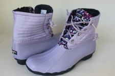 SPERRY Women's Saltwater Waterproof Lilac Purple Boots Size 6