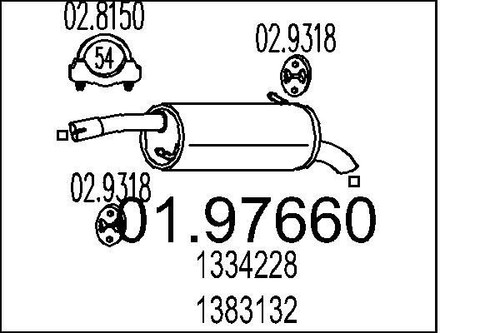 Mts 97660 muffler exhaust - muffler,