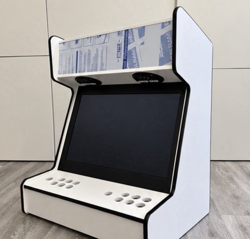 White bartop arcade cabinet - white,