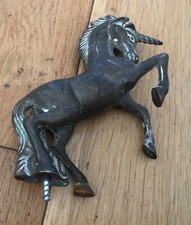 Brass Unicorn Figure Heavy  Vintage Lovely Piece Free Standing Missing Base CD21