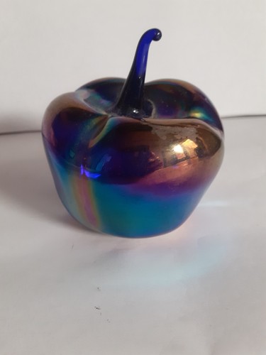 Iridescent glass apple - iridescent,