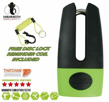 NEW THATCHAM APPROVED 11mm MAMMOTH SHACKLE MOTORCYCLE DISC LOCK & REMINDER CORD