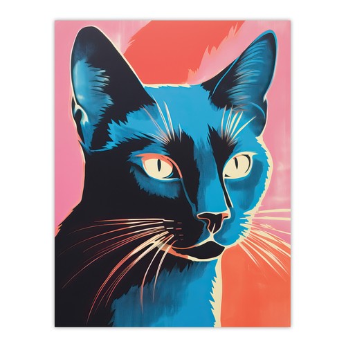 Siamese cat blue pink red - pink,
