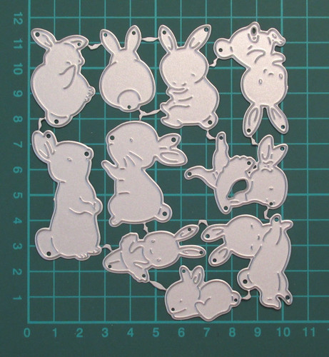 Easter rabbits metal dies - x,