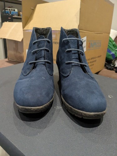 Pavers women navy sude wedge - sude,