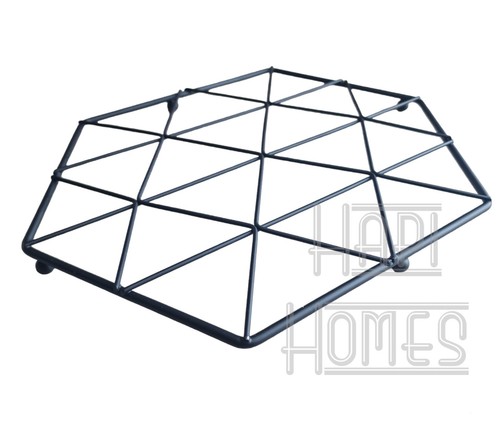 Black metal large hexagon - black,