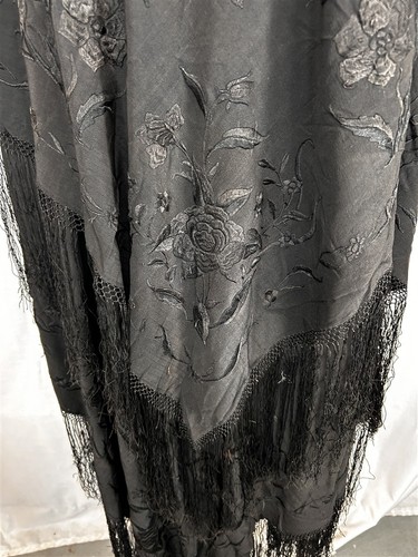 Antique shawl throw - shawl, silk