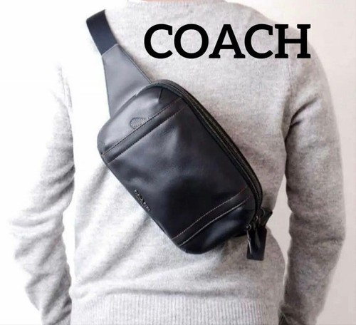 Coach black leather body - leather,