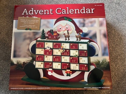 Wooden advent calender santa - wooden,